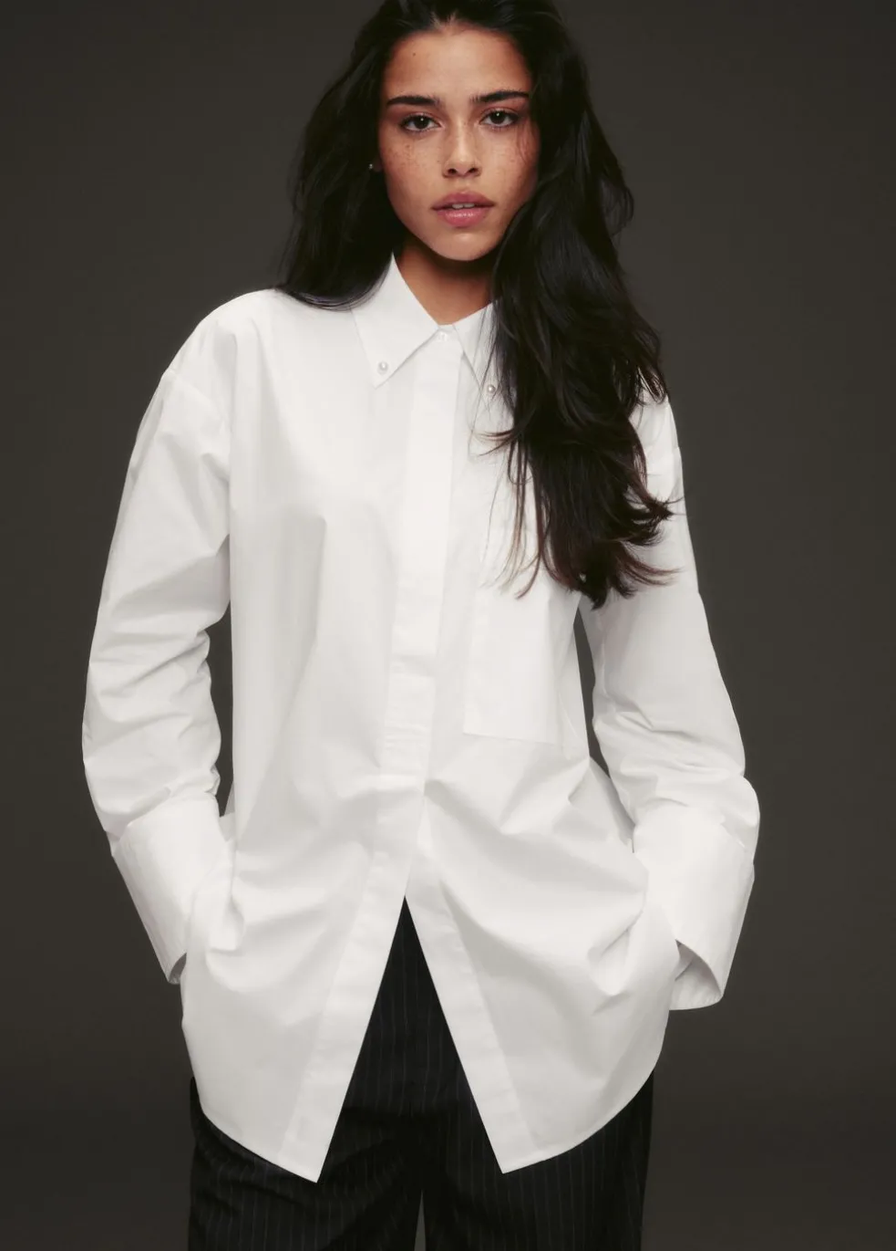 Blouse met pareldetails