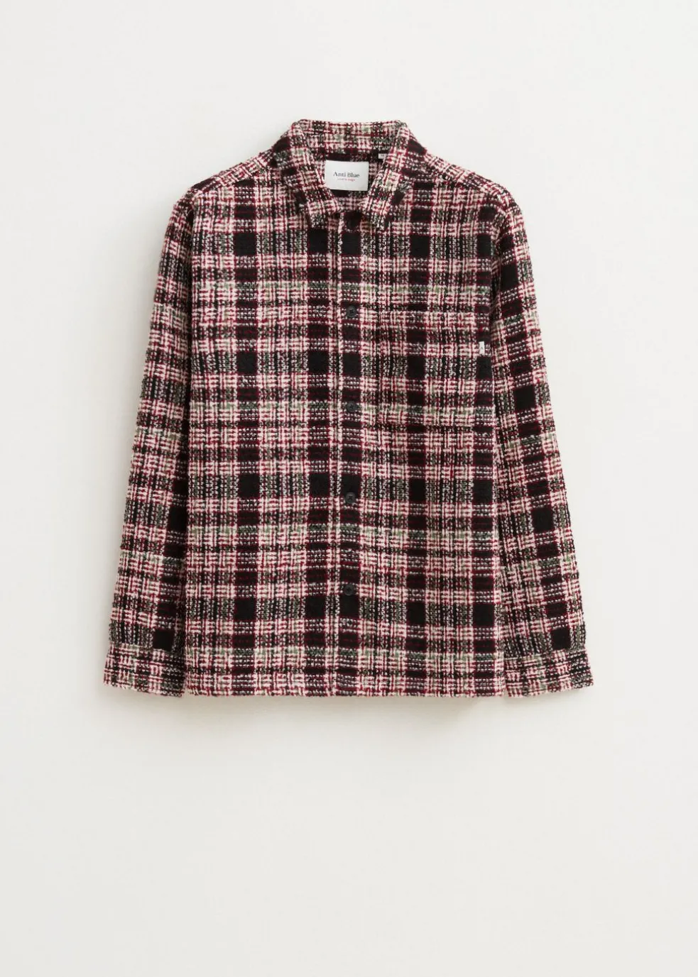 Bouclé overshirt met ruiten