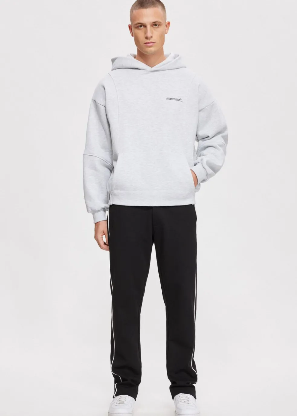 Boxy hoodie met merk
