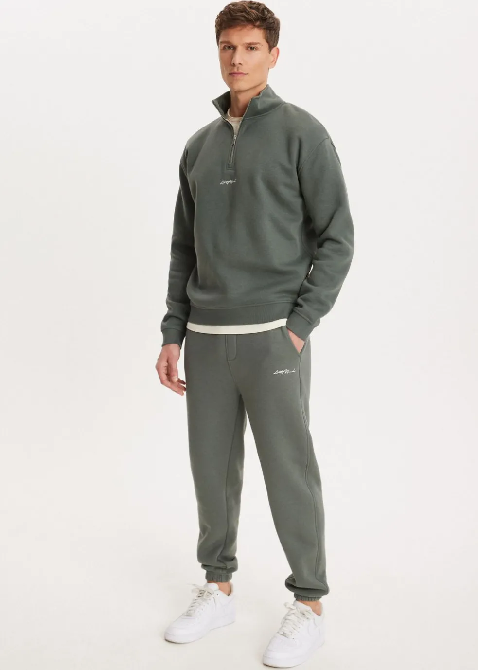 Brushed cuffed sweatpants