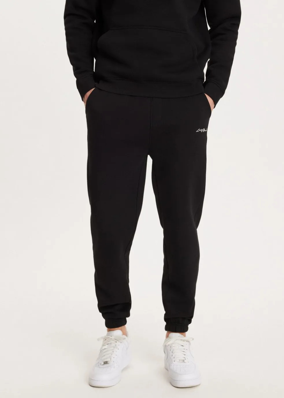 Brushed cuffed sweatpants