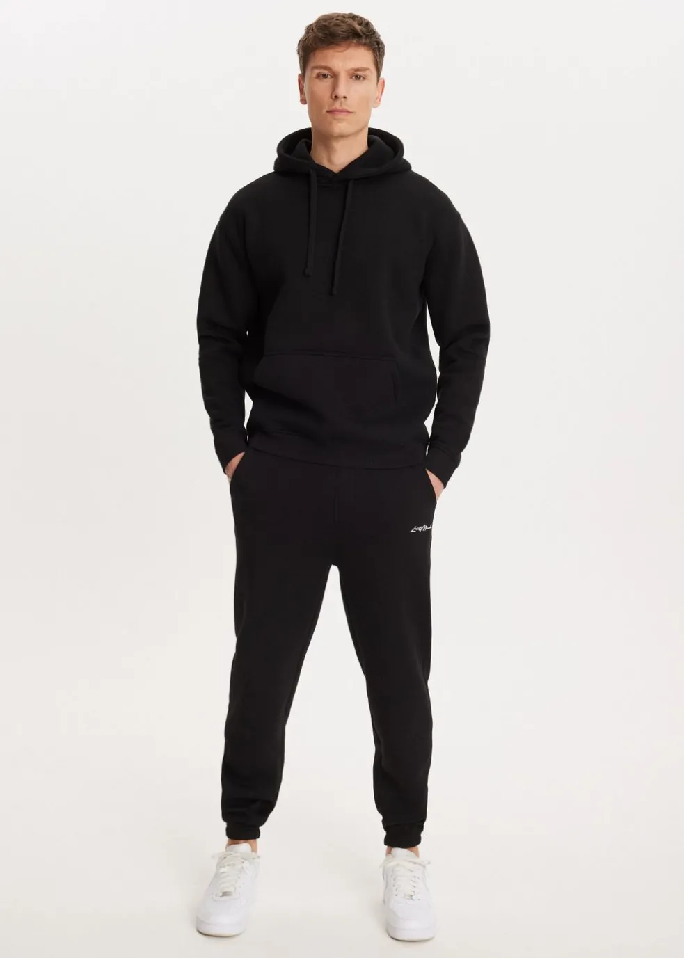 Brushed cuffed sweatpants