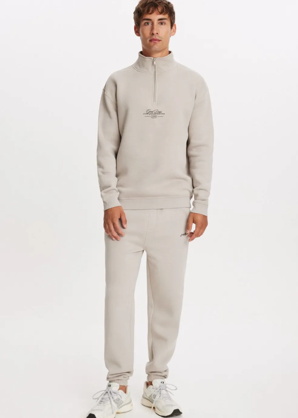 Brushed cuffed sweatpants