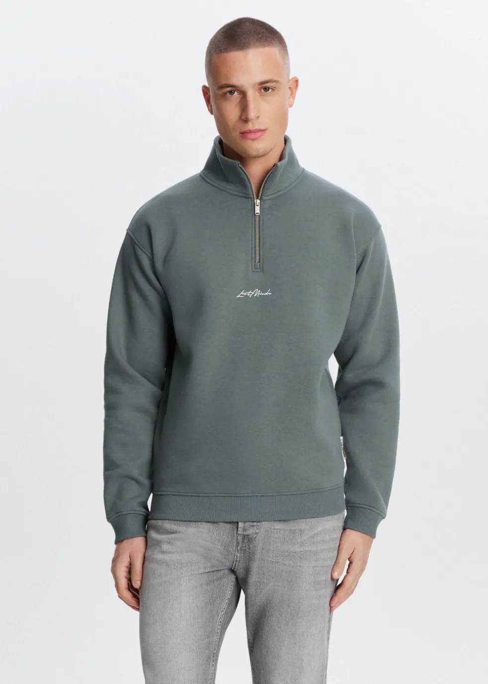 Brushed half zip sweater