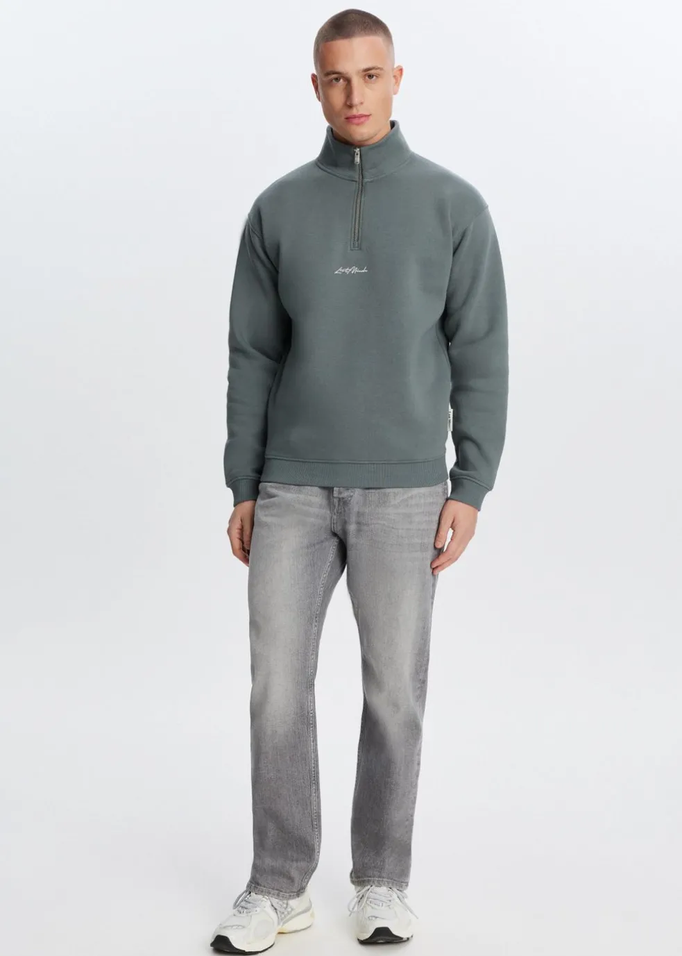 Brushed half zip sweater