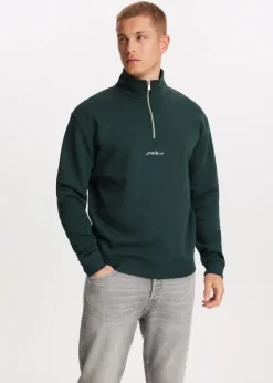 Brushed half zip sweater