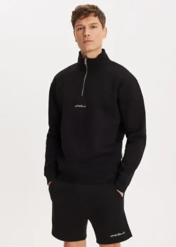 Brushed half zip sweater