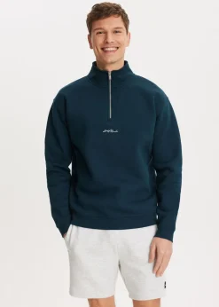 Brushed half zip sweater