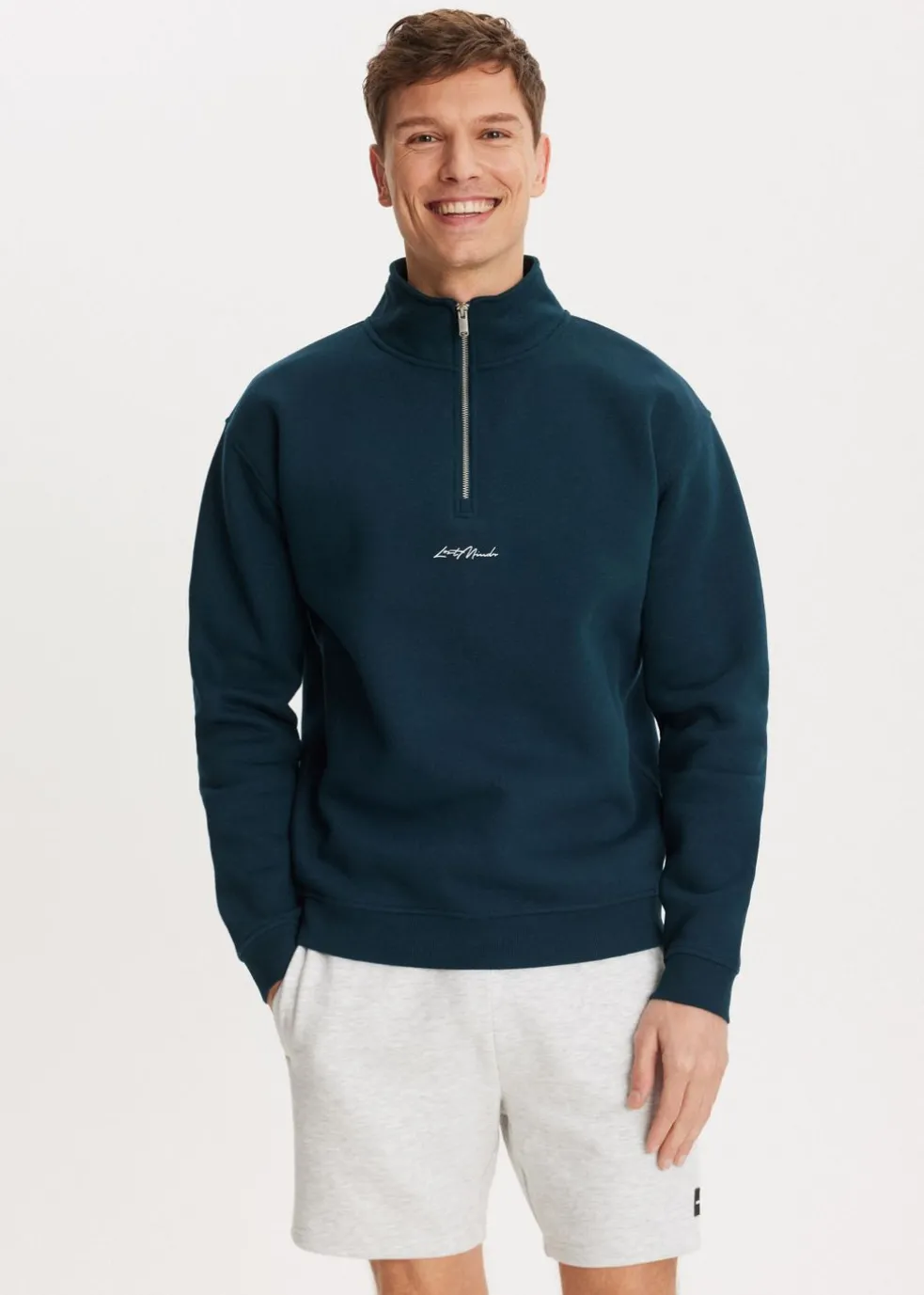 Brushed half zip sweater