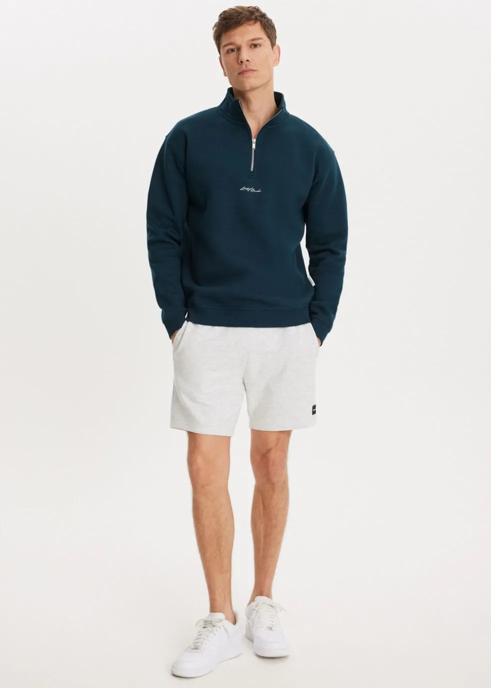 Brushed half zip sweater