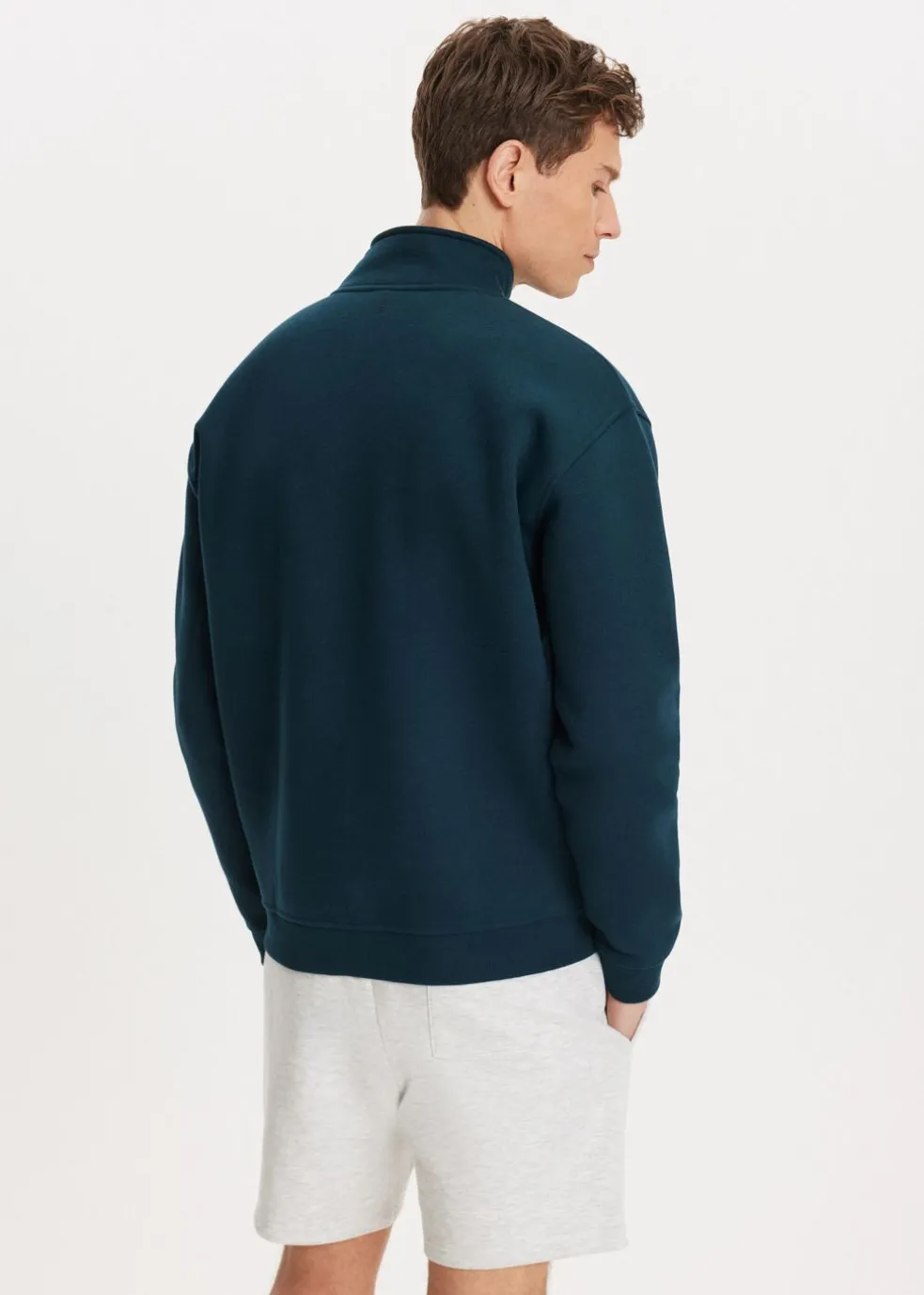 Brushed half zip sweater