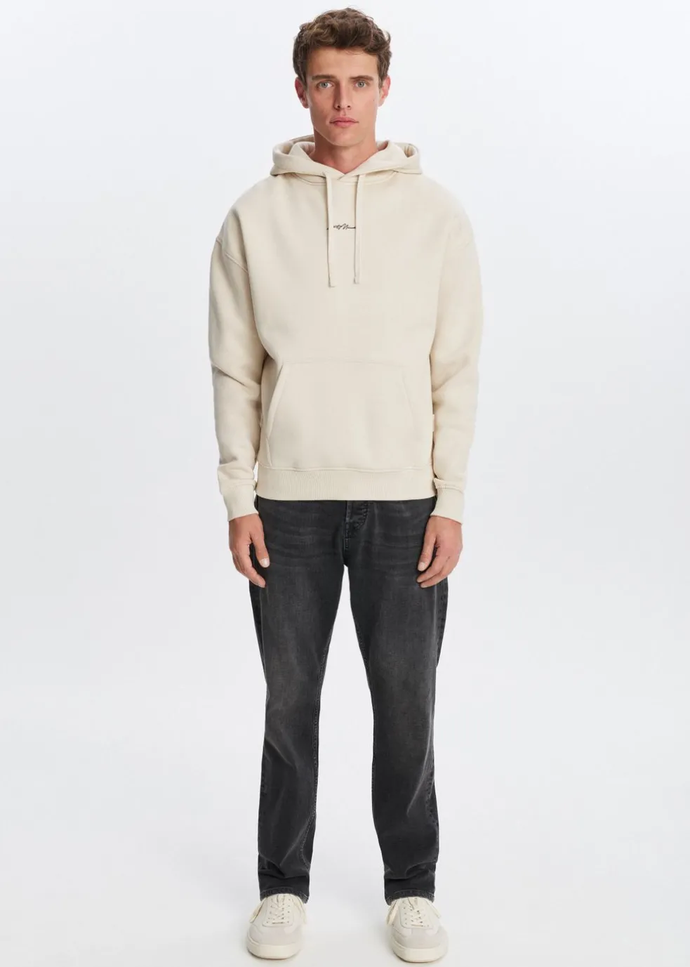 Brushed hoodie met logo