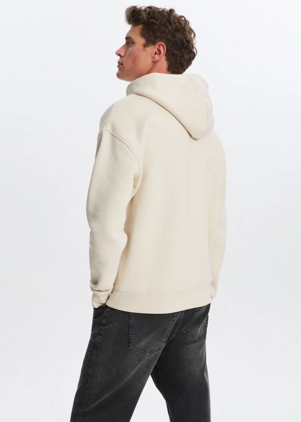 Brushed hoodie met logo