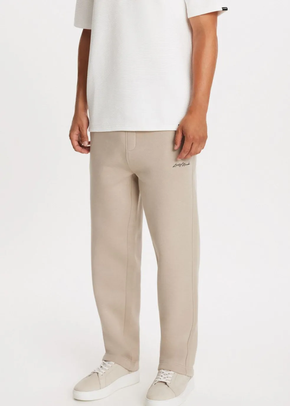 Brushed straight leg joggingbroek