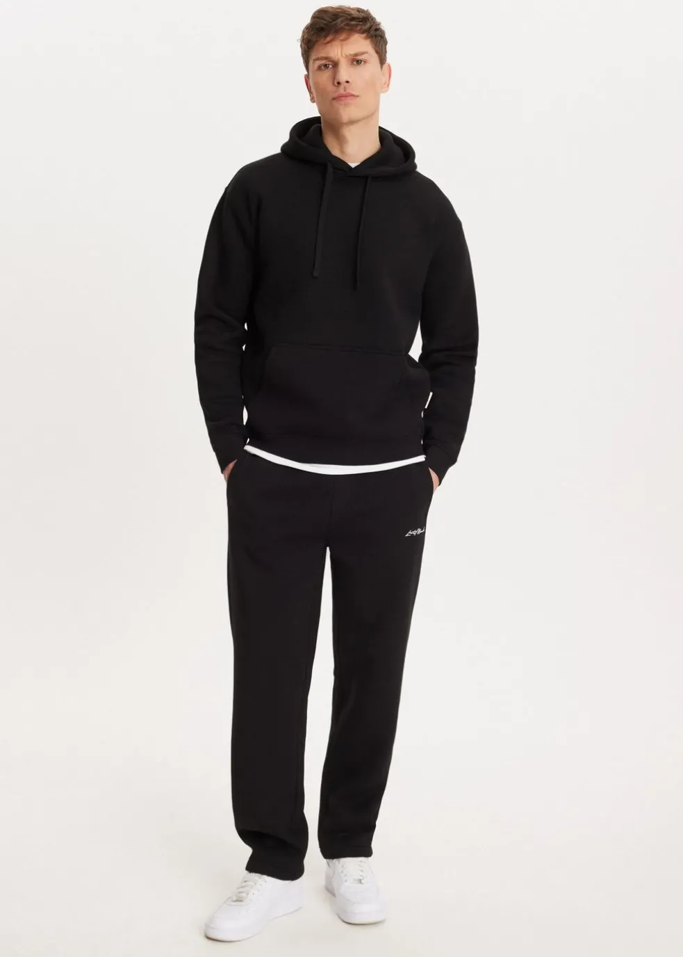 Brushed straight leg joggingbroek