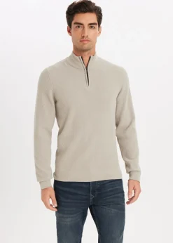 Chenille half zip trui