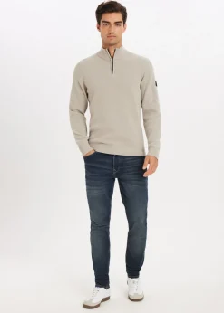 Chenille half zip trui
