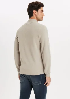Chenille half zip trui