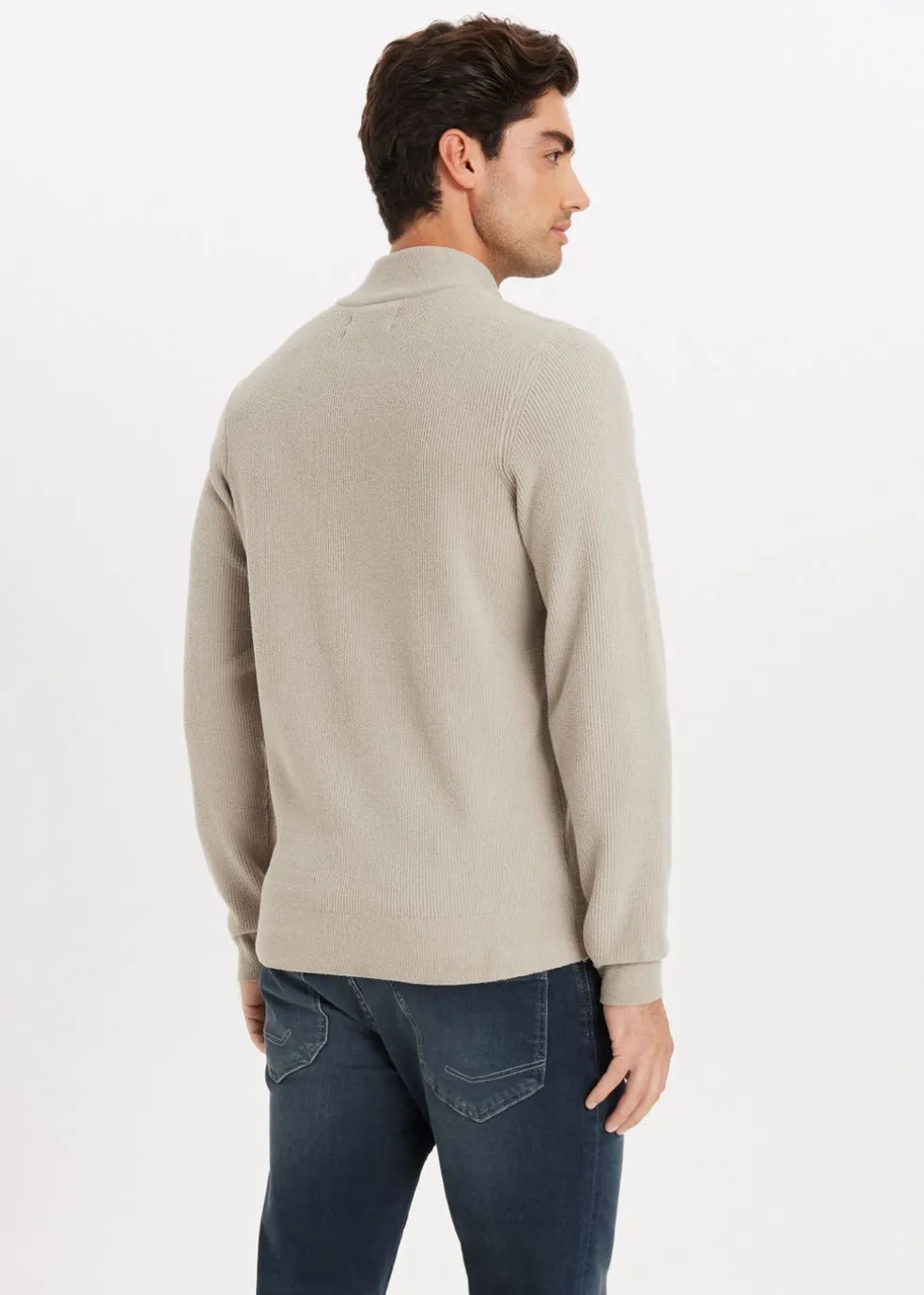 Chenille half zip trui