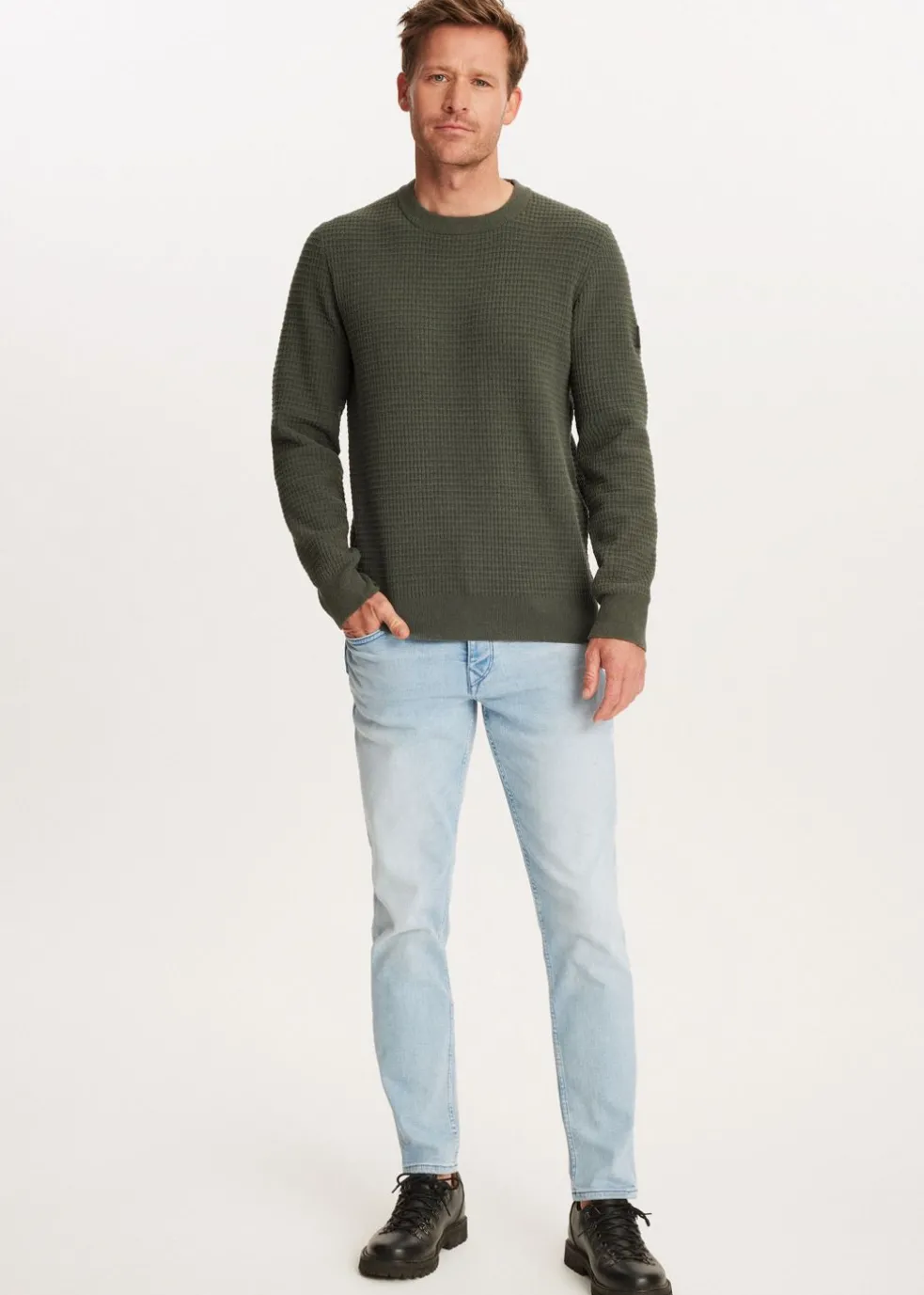 Chenille trui met structuur