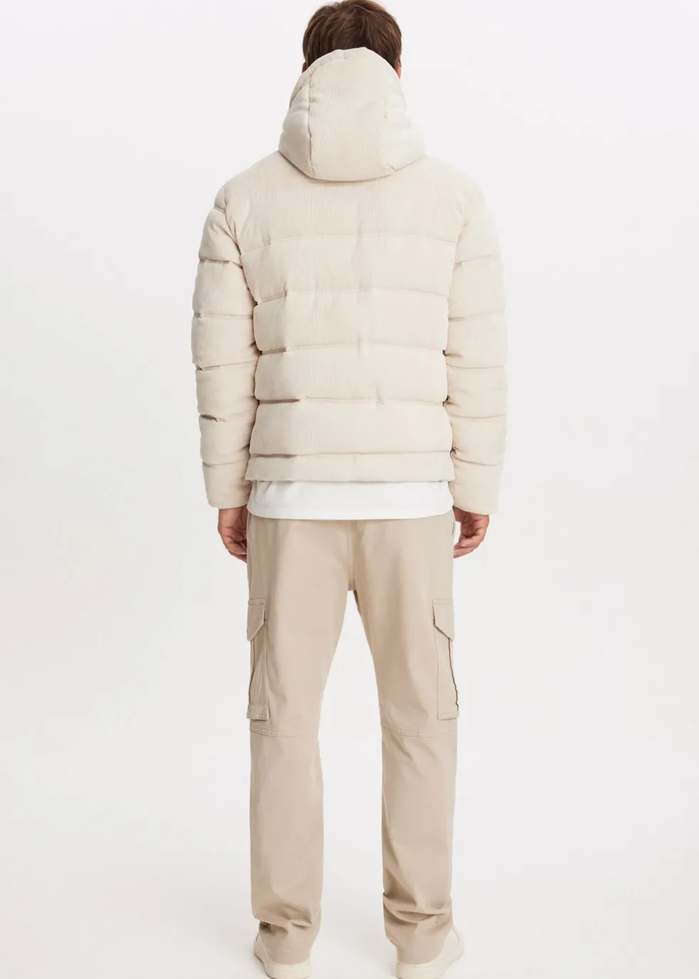 Corduroy gewatteerde jas
