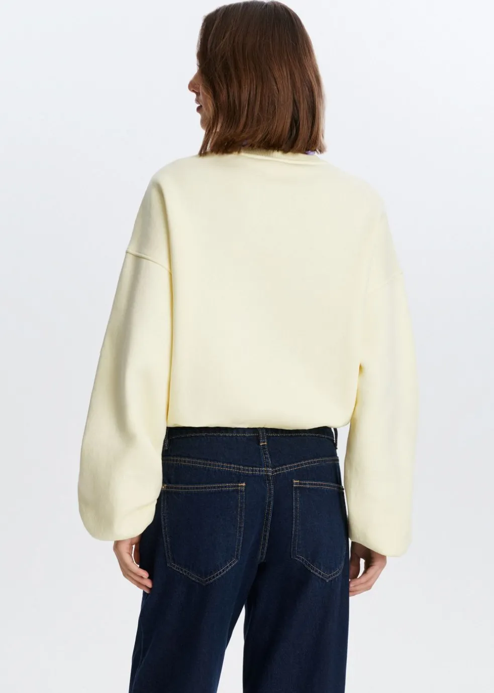 Cropped sweater met print