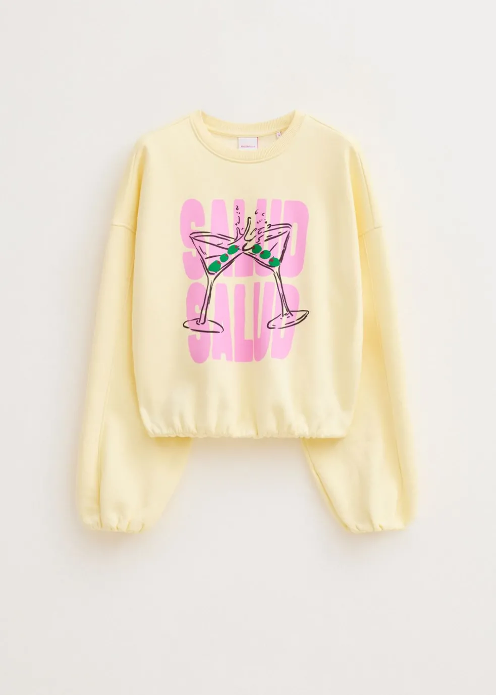 Cropped sweater met print