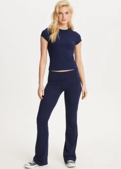 Flare legging met vouwband