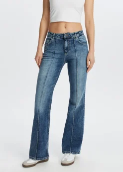 Flared jeans met pintuck