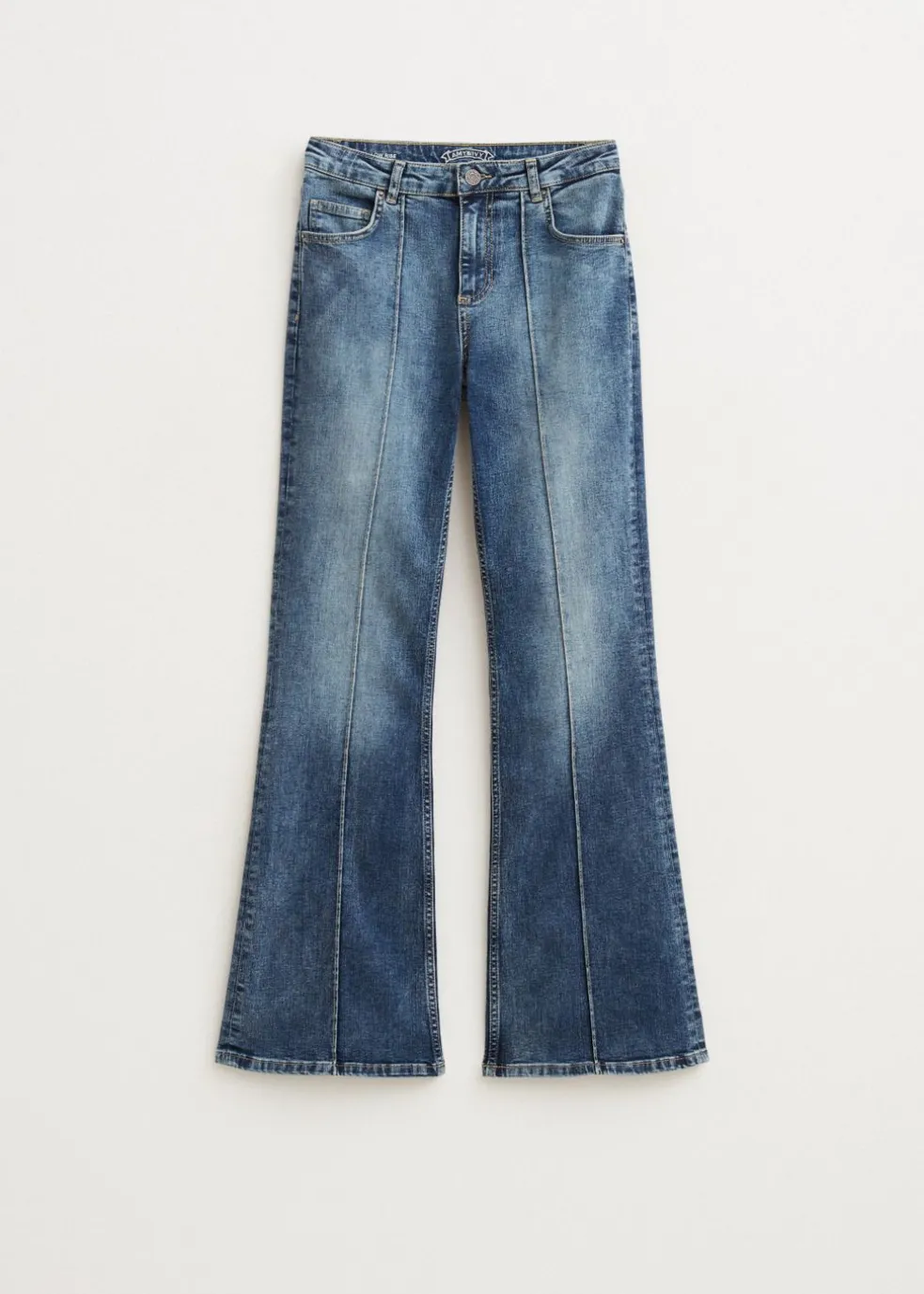 Flared jeans met pintuck