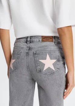 Flared jeans met printdetail
