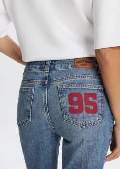 Flared jeans met printdetail
