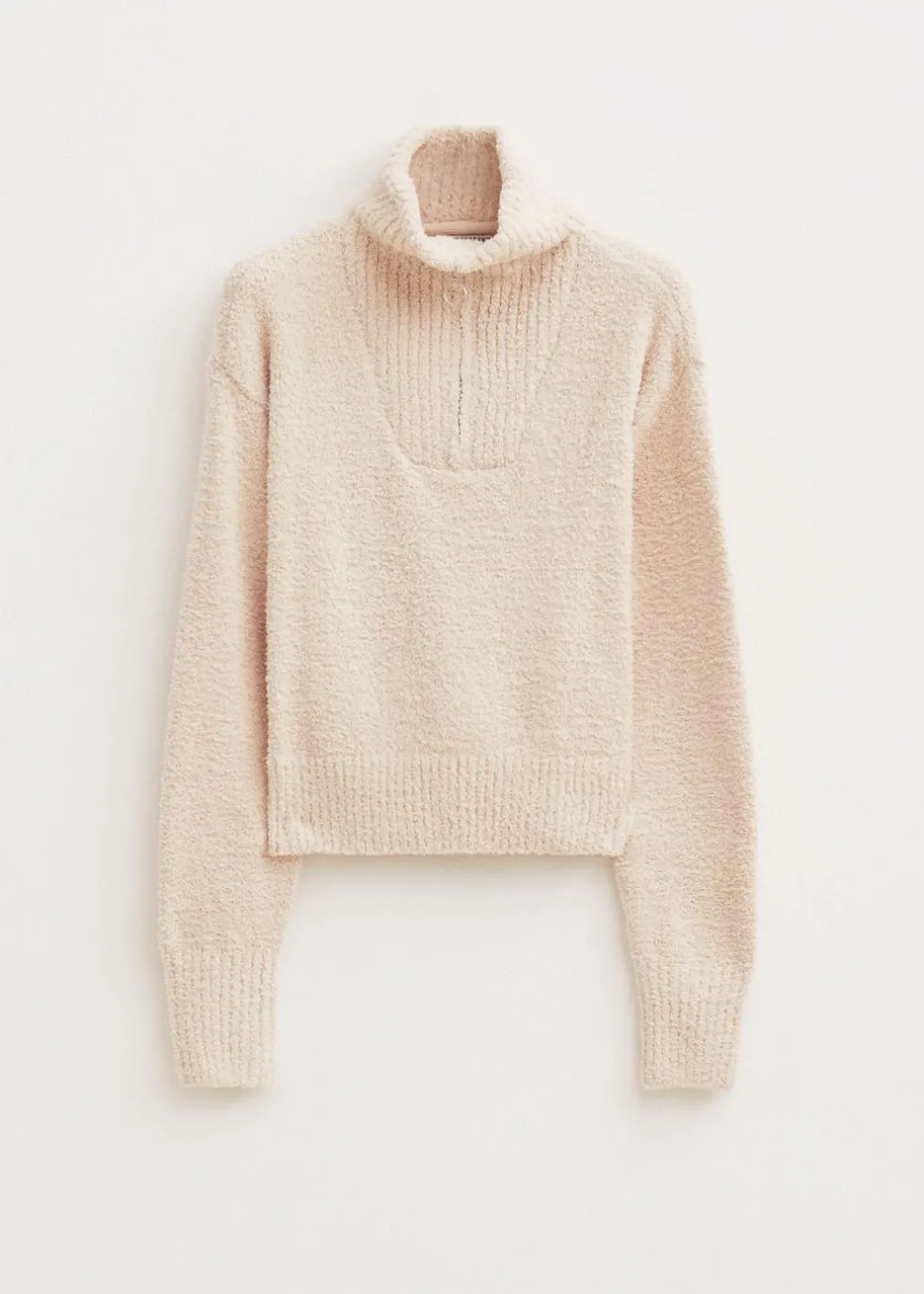 Fluffy half zip trui