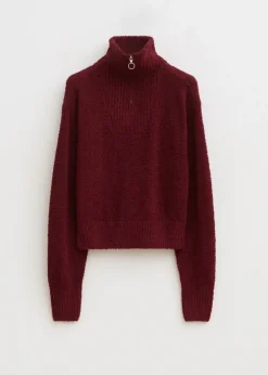 Fluffy half zip trui