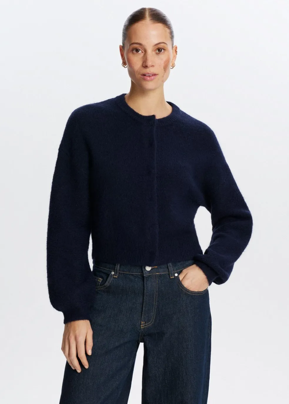 Gebreid vest lange mouwen