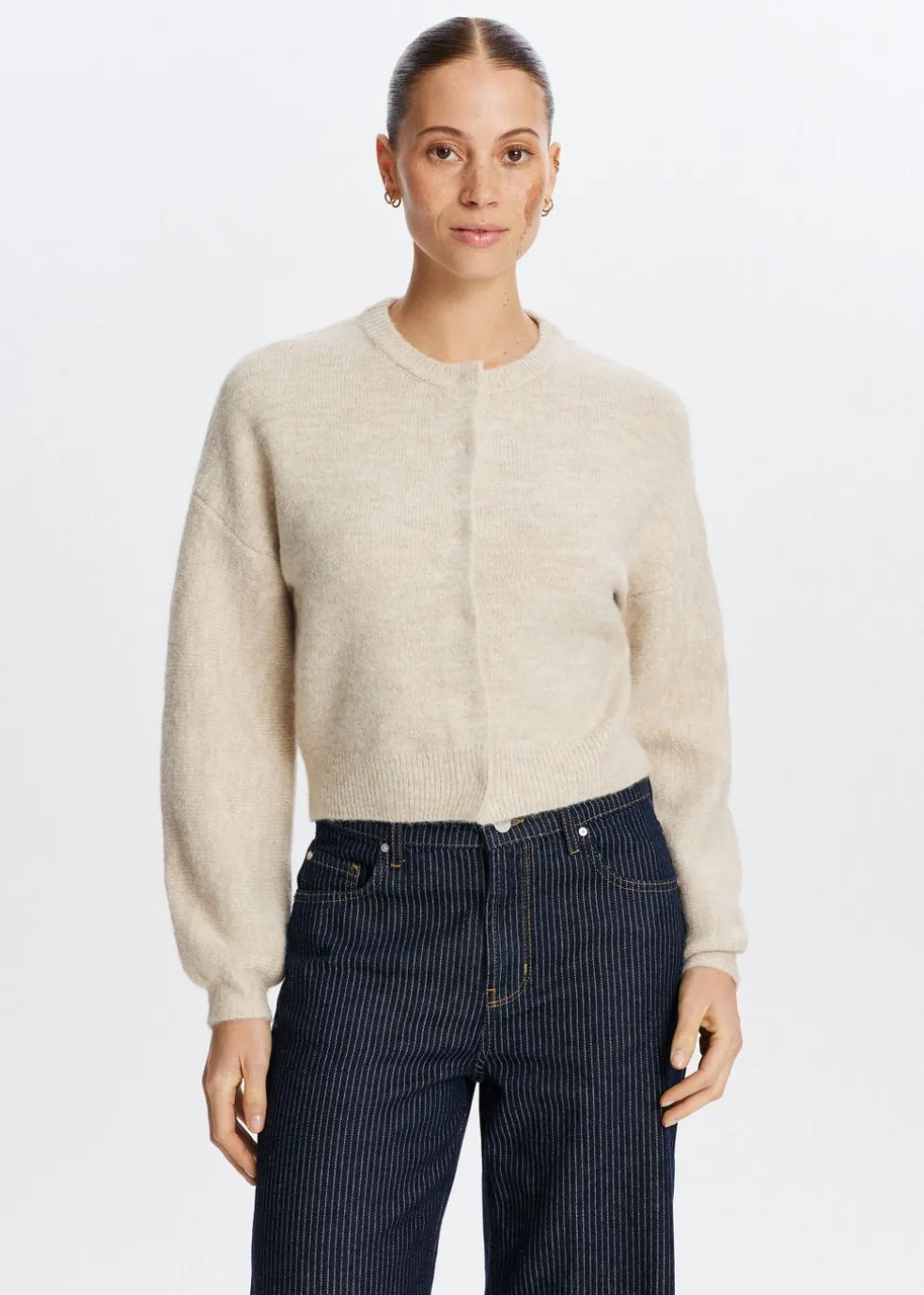 Gebreid vest lange mouwen