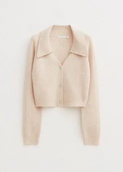 Gebreid vest met brede kraag