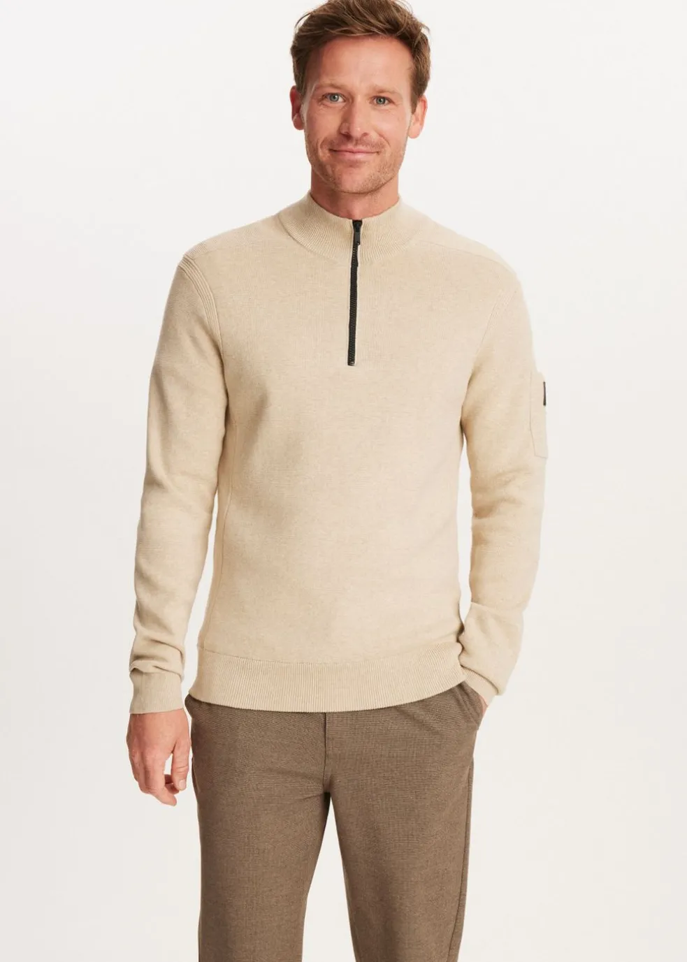 Gebreide half zip trio