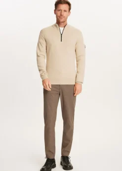 Gebreide half zip trio