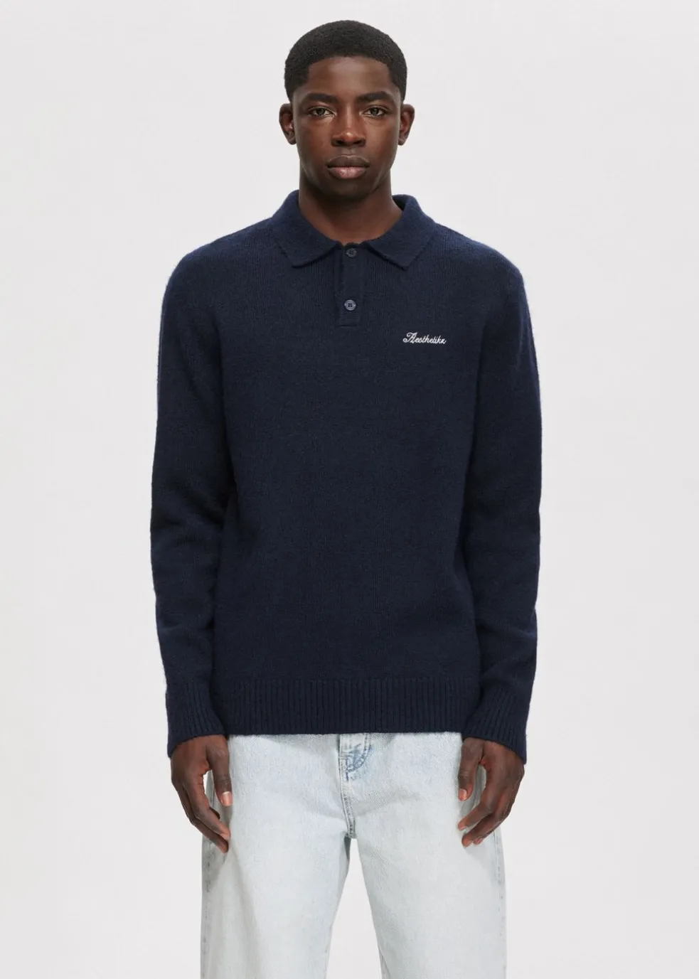 Gebreide polo met merk