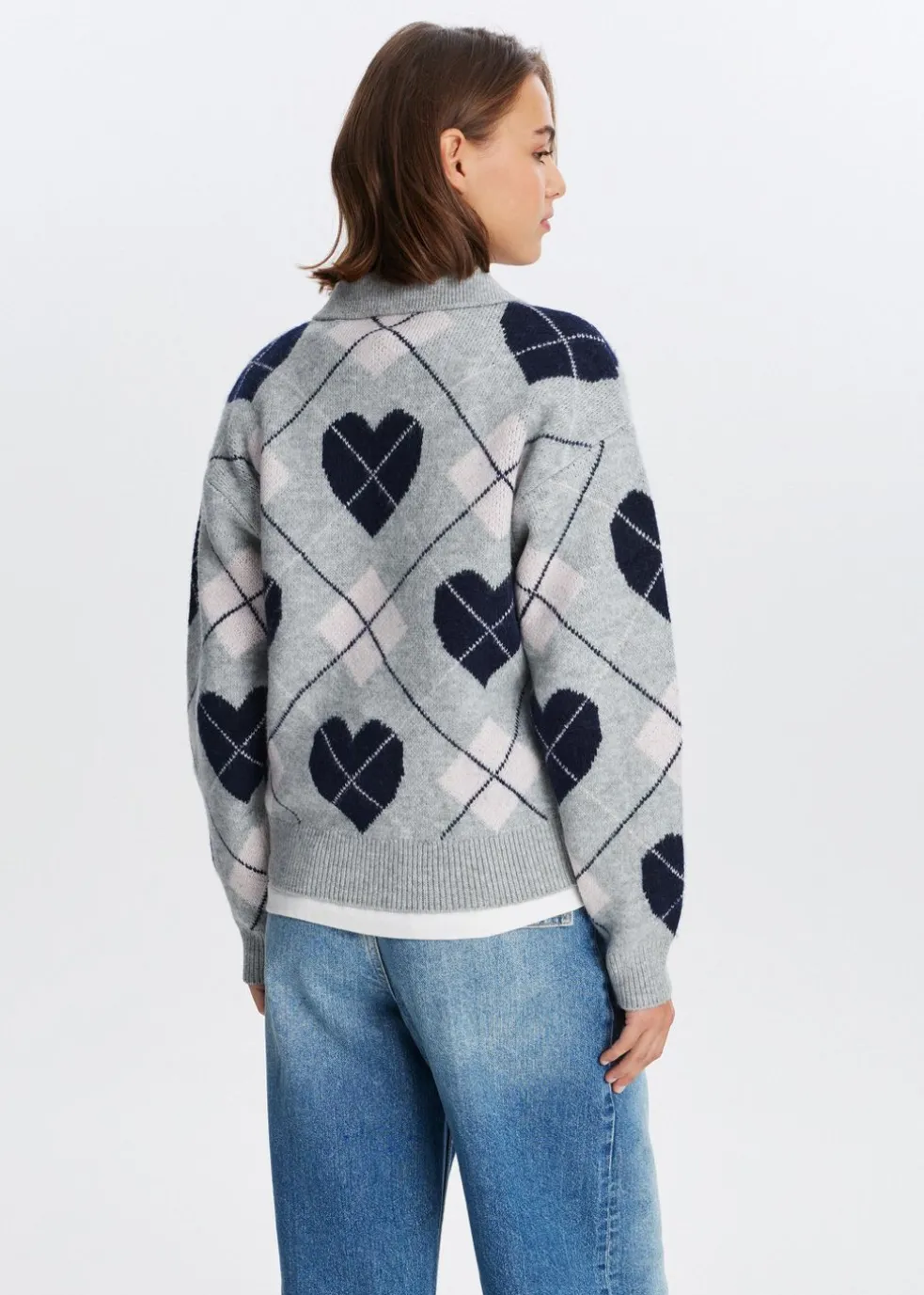 Gebreide trui met argyle print