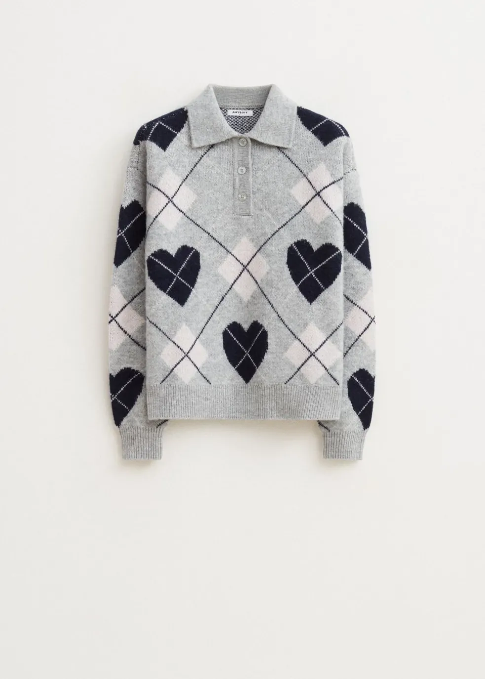 Gebreide trui met argyle print