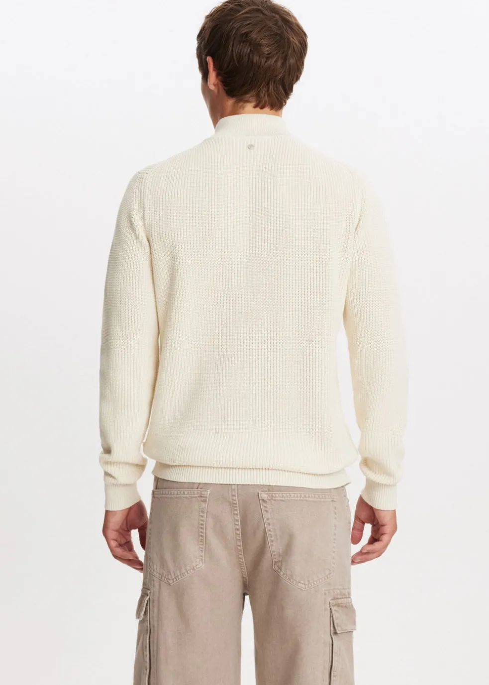 Gebreide trui met half zip
