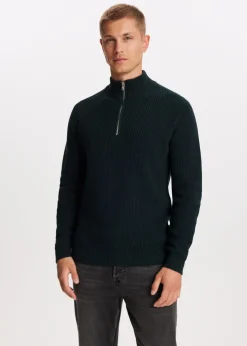 Gebreide trui met half zip