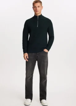 Gebreide trui met half zip