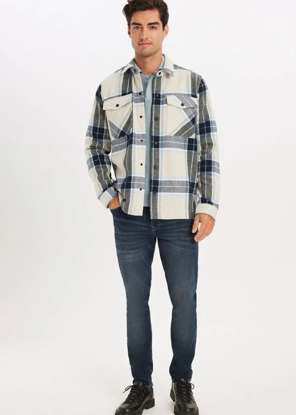 Geruit overshirt Liam