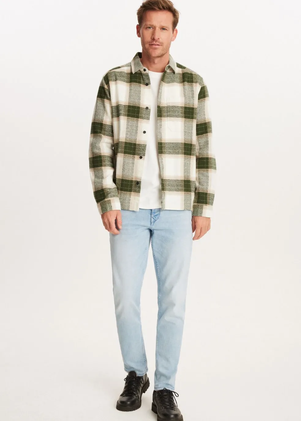 Geruit overshirt met structuur