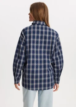 Geruite strassblouse
