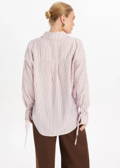 Gestreepte blouse met glitter