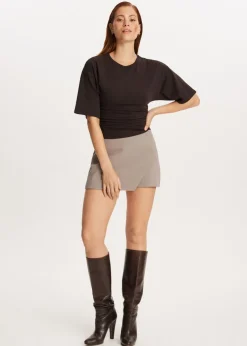Getailleerd t-shirt met plooien